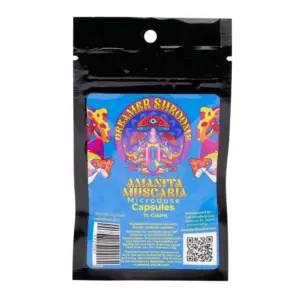 Dreamer Shrooms Amanita Muscaria Mushroom Capsules (15 Count) - Bag Front