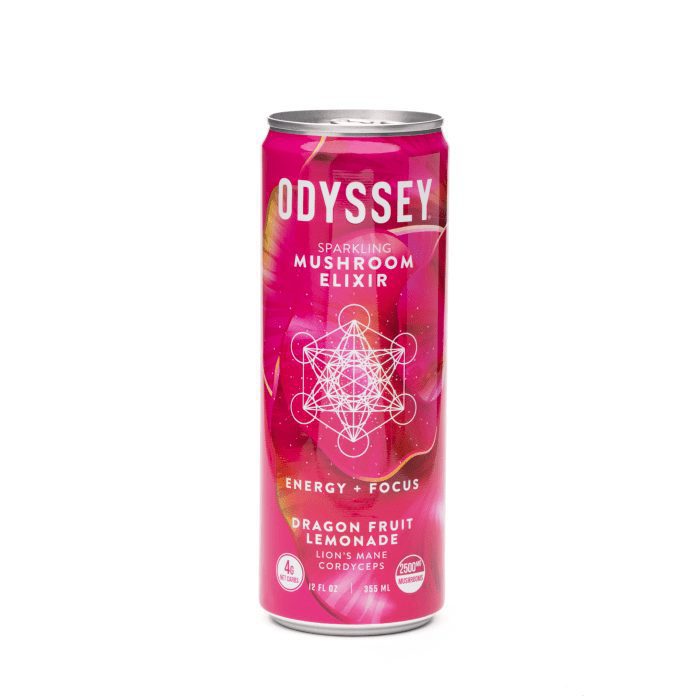 Odyssey Mushroom Energy + Focus Elixir - Dragon Fruit Lemonade - Can Front