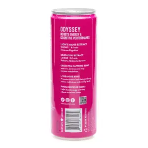 Odyssey Mushroom Focus + Energy Elixir - Sparkling Dragon Fruit Lemonade (4 Pack) - Can Side