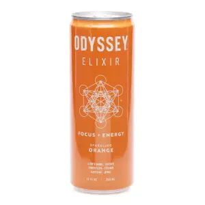 Odyssey Mushroom Focus + Energy Elixir - Sparkling Orange (4 Pack) - Can Front