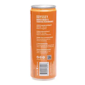 Odyssey Mushroom Focus + Energy Elixir - Sparkling Orange (4 Pack) - Can Side