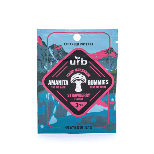 Urb Amanita Gummies 3pcs - Strawberry - Bag Front