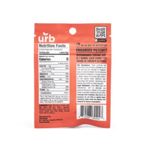 Urb Amanita Mushroom Gummies - Raspberry - Bag Back