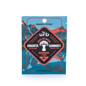 Urb Amanita Mushroom Gummies - Raspberry - Bag Front