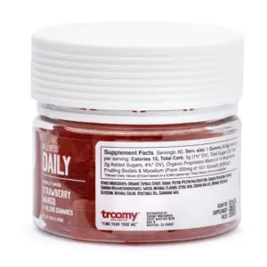 Troomy Nootropics Daily 14 Mushroom Blend Gummies - jar back