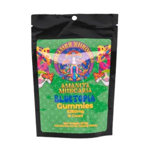 Dreamer Shrooms Amanita Muscaria Mushroom Gummies - Bluetopia (15 Count) - Bag Front