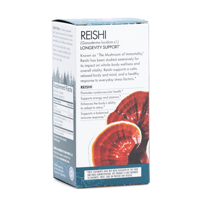 Host Defense Mushrooms Reishi Capsules (60 ct) - Box Back