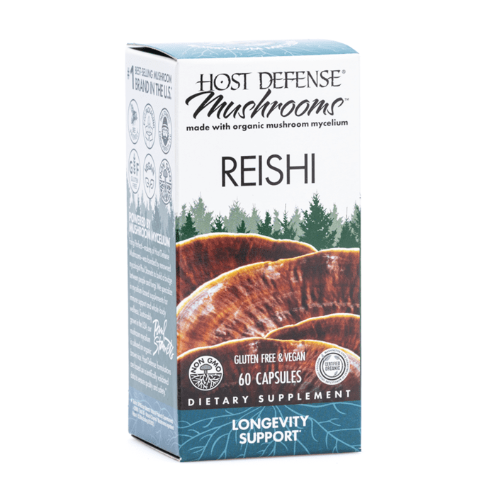 Host Defense Mushrooms Reishi Capsules (60 ct) - Box Front