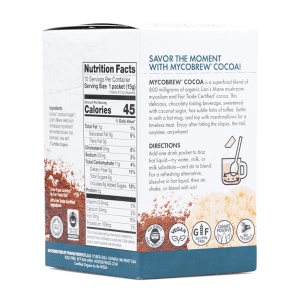 Host Defense Mushrooms MycoBrew Cocoa (10 pk) - Box Back