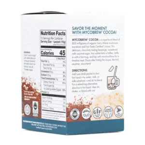Host Defense Mushrooms MycoBrew Cocoa (10 pk) - Box Back