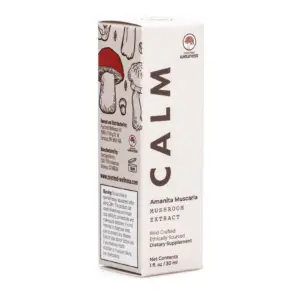 Psyched Wellness Amanita Muscaria Mushroom Extract Calm (30 ml) - Box Front