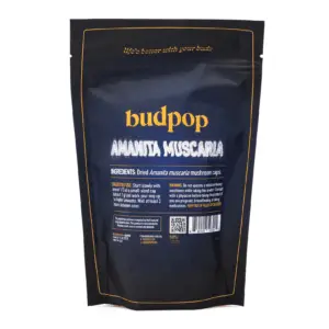 Budpop Amanita Muscaria Dried Mushrooms (28 grams) - Bag Back