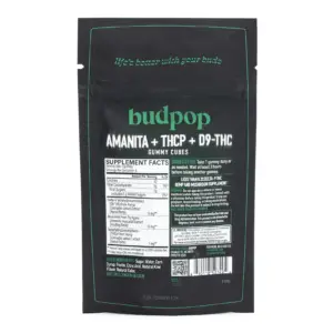 Budpop Amanita Muscaria Mushroom + THCP + Delta 9 Gummies (5 Count) - Bag Back