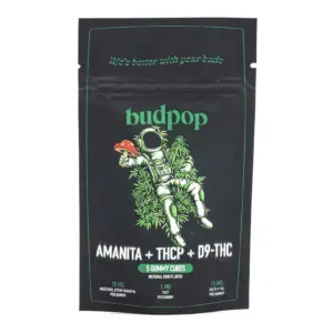 Budpop Amanita Muscaria Mushroom + THCP + Delta 9 Gummies (5 Count) - Bag Front