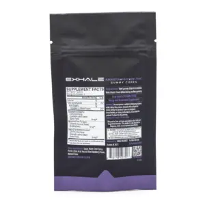 Exhale Amanita Muscaria Mushroom + HHC + Delta 9 THC Gummies (5 Count) - Bag Back