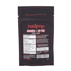 Budpop Amanita Muscaria Mushroom + Delta 9 Gummies (5 Count) - Bag Back