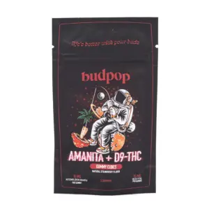 Budpop Amanita Muscaria Mushroom + Delta 9 Gummies (5 Count) - Bag Front