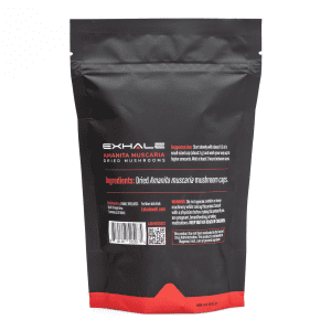 Exhale Amanita Muscaria Dried Mushrooms (28 grams) - Bag Back