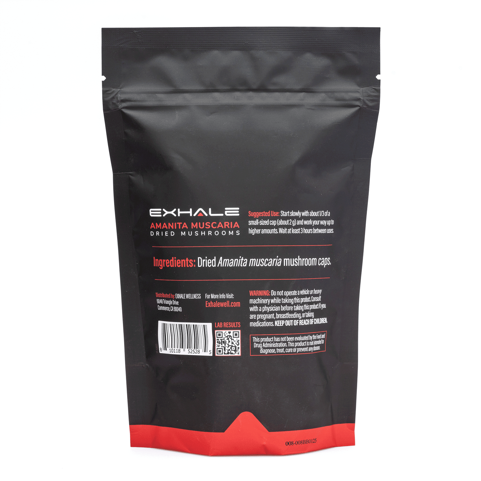 Exhale Amanita Muscaria Dried Mushrooms (28 grams) - Bag Back