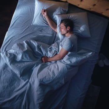 Man sleeping after eating Amanita Muscaria