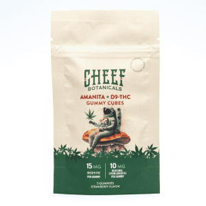 Cheef Botanicals Amanita Muscaria Mushroom + Delta 9 Gummy Cubes (5 Count) - Bag Front