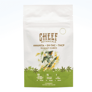 Cheef Botanicals Amanita Muscaria Mushroom + Delta 9 + THCP Gummy Cubes (5 Count) - Bag Front