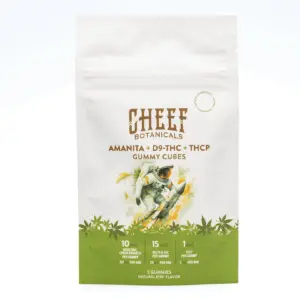 Cheef Botanicals Amanita Muscaria Mushroom + Delta 9 + THCP Gummy Cubes (5 Count) - Bag Front