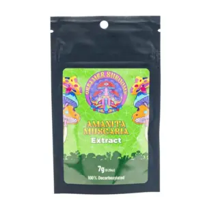 Dreamer Shrooms Amanita Muscaria Extract Full Decarb Powder (7 grams) - Bag Front