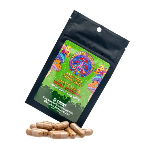 Dreamer Shrooms Amanita Muscaria Extract and Lion’s Mane Capsules (15 Count) - Combo