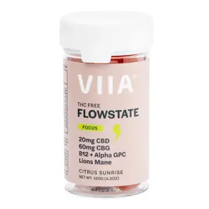 Viia CBG and CBD Flowstate Focus Gummies - THC Free - Jar Front